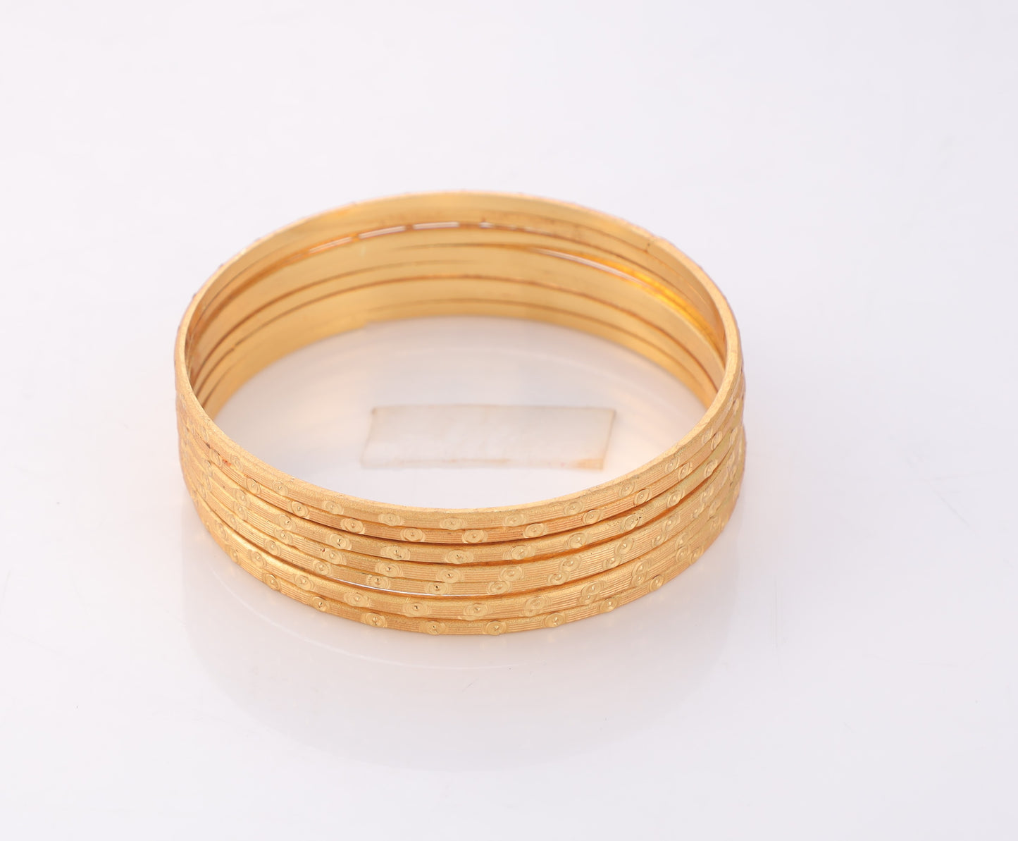 Minimal Pattern Gold Bangle Set – Elegant Stackable Bracelets(Set Of 8)