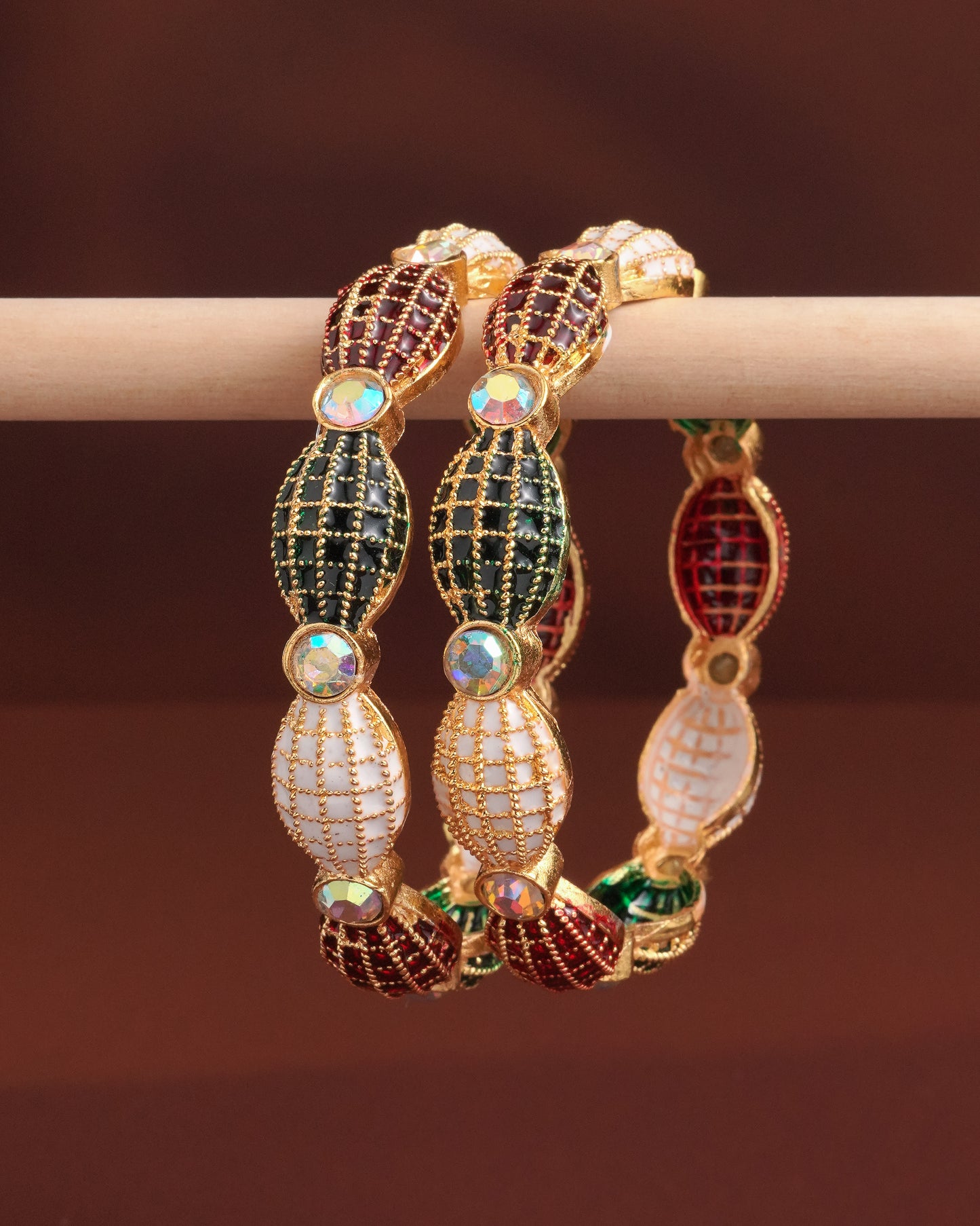 Elegant Designer Multicolor Kundan Style Bangles