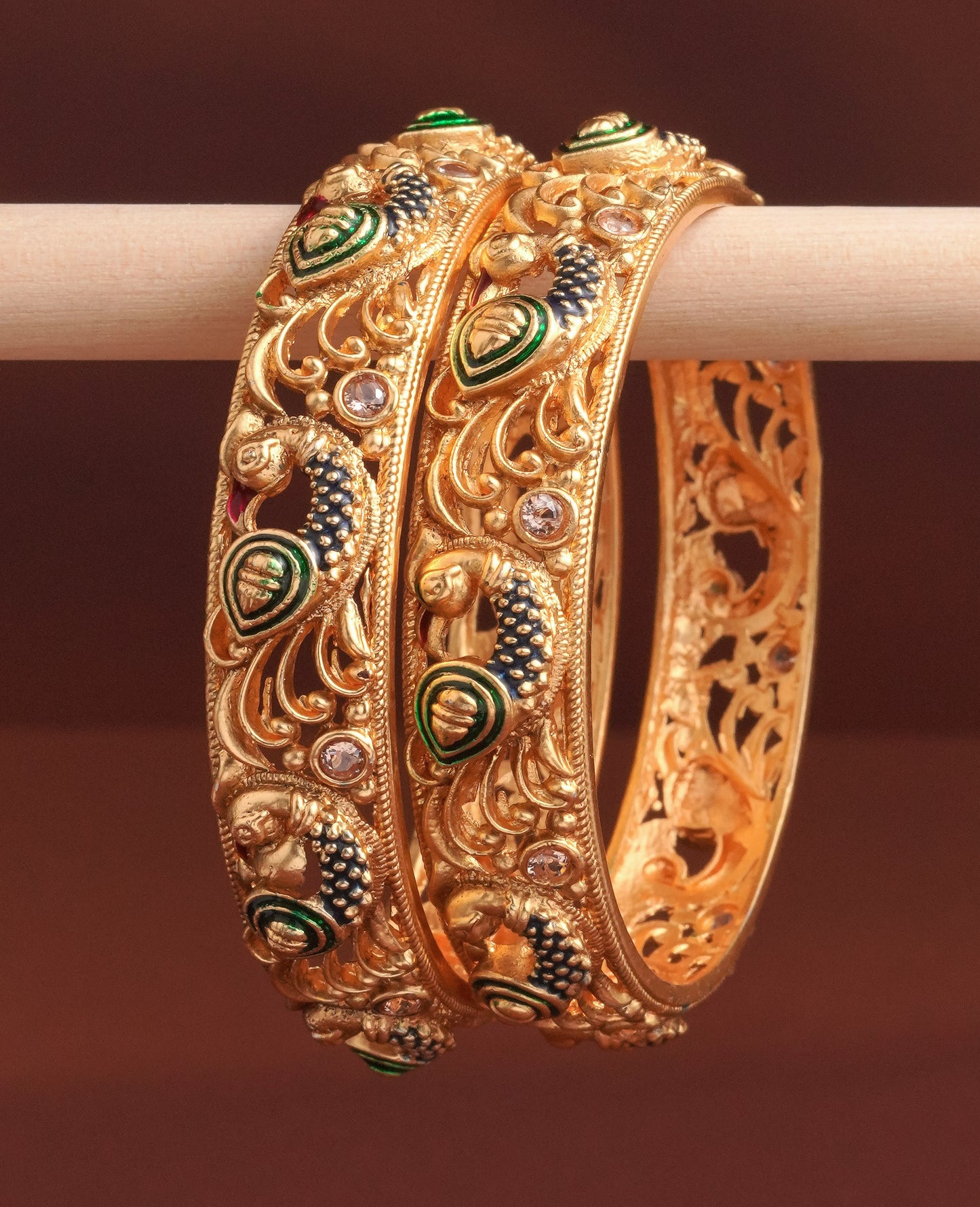 Rose Gold Plated Single-Line CZ Tennis Bangles - Set of 4