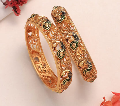 Rose Gold Plated Single-Line CZ Tennis Bangles - Set of 4