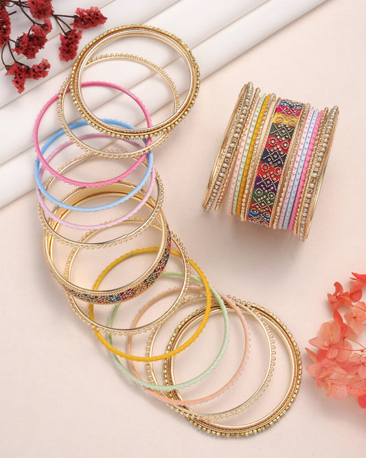 Elegant Multicolor Traditional Bangle Set for Women