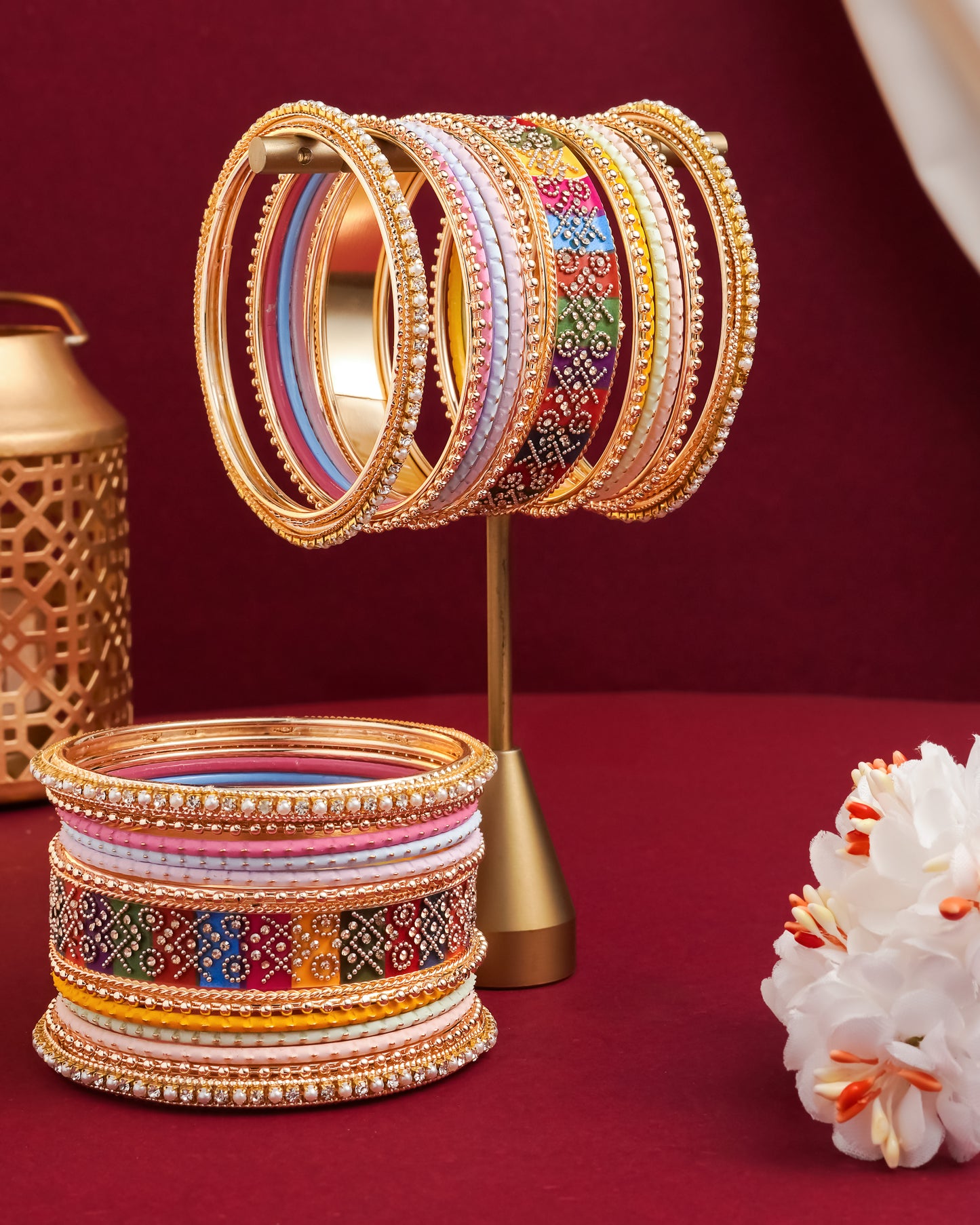 Elegant Multicolor Traditional Bangle Set for Women