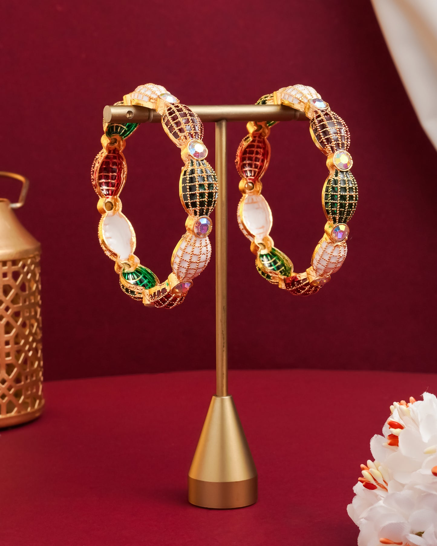Elegant Designer Multicolor Kundan Style Bangles