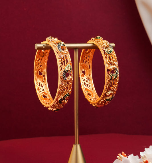 Rose Gold Plated Single-Line CZ Tennis Bangles - Set of 4