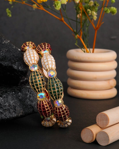 Elegant Designer Multicolor Kundan Style Bangles