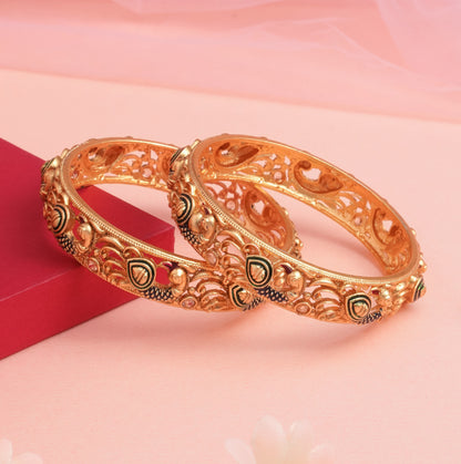 Rose Gold Plated Single-Line CZ Tennis Bangles - Set of 4