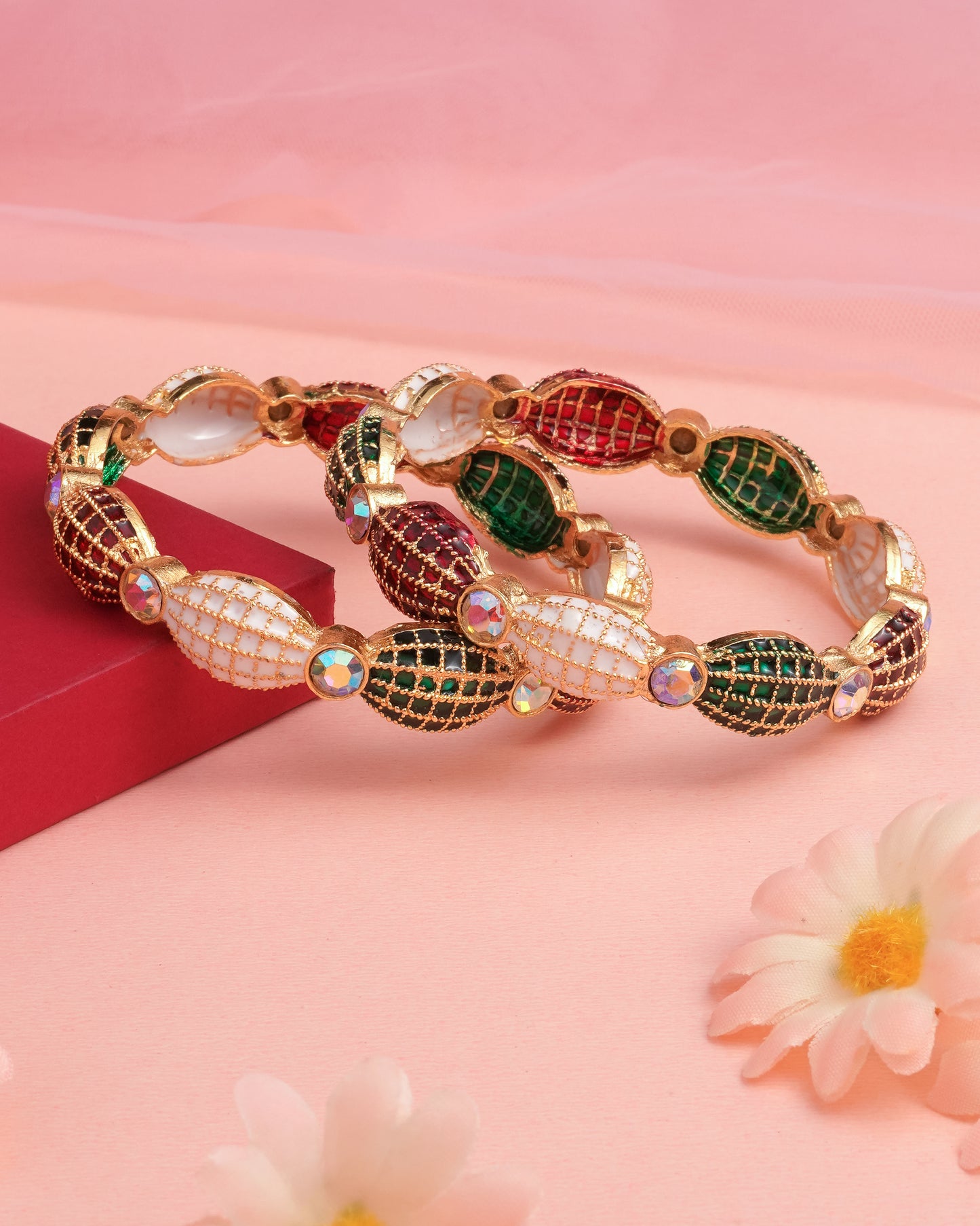 Elegant Designer Multicolor Kundan Style Bangles