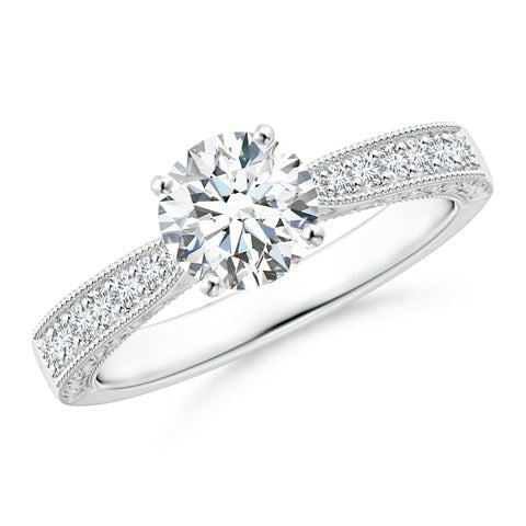 Luxury Round Brilliant Diamond Pavé Engagement Ring