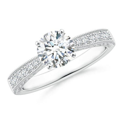 Luxury Round Brilliant Diamond Pavé Engagement Ring