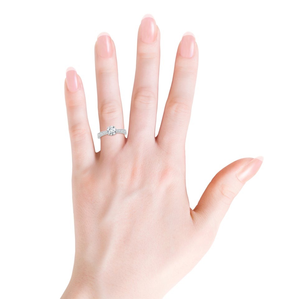 Luxury Round Brilliant Diamond Pavé Engagement Ring